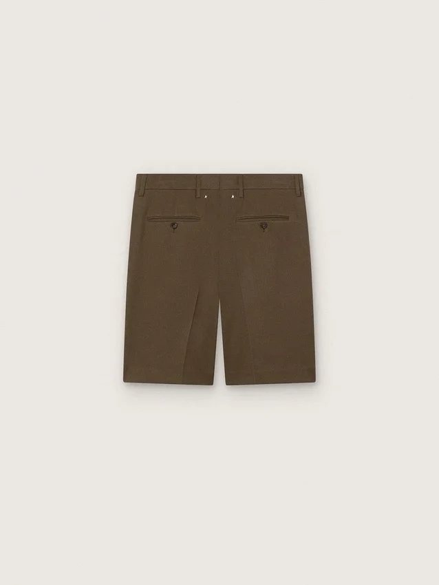 Bermuda da uomo in gabardina di lana