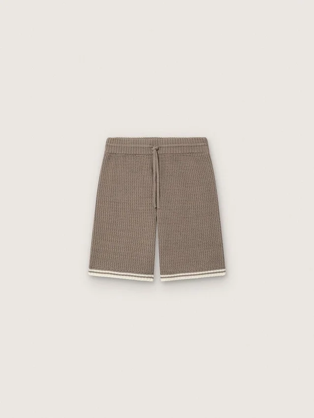 Bermuda unisex in maglia grigio tortora