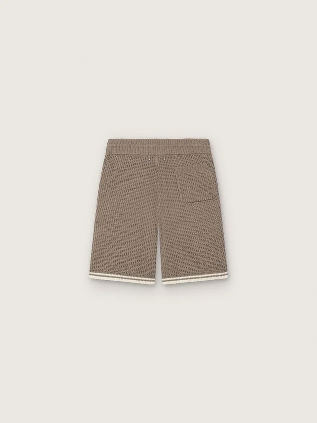 Bermuda unisex in maglia grigio tortora