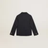 Blazer da bambino blu scuro a doppio petto con bottoni