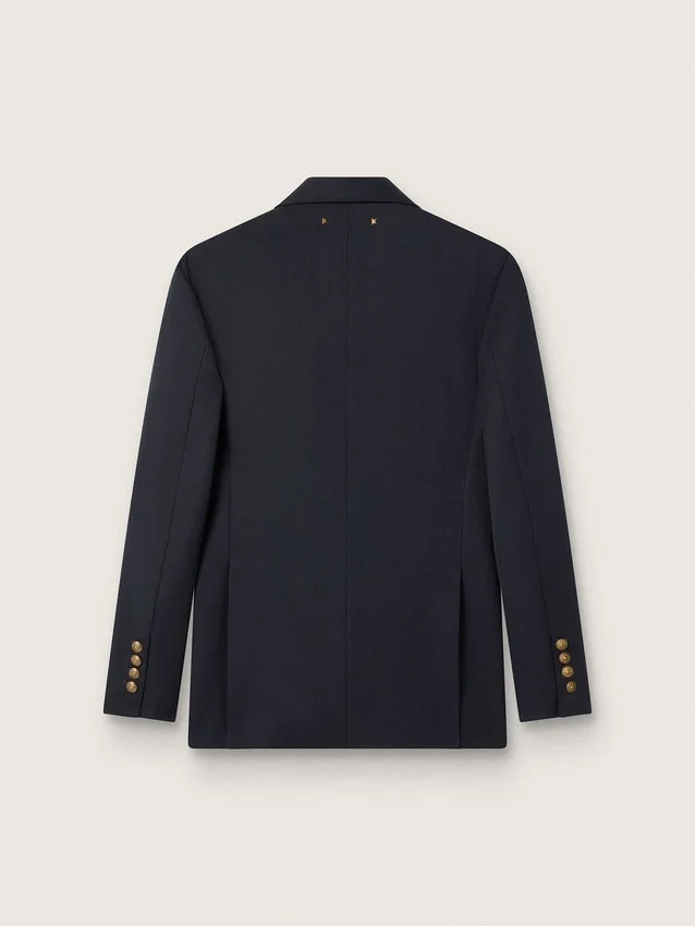 Blazer da donna blu scuro a doppio petto