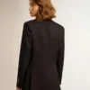 Blazer da donna blu scuro a doppio petto