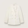 Blazer da donna doppiopetto in bianco invecchiato