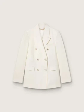 Blazer da donna doppiopetto in bianco invecchiato