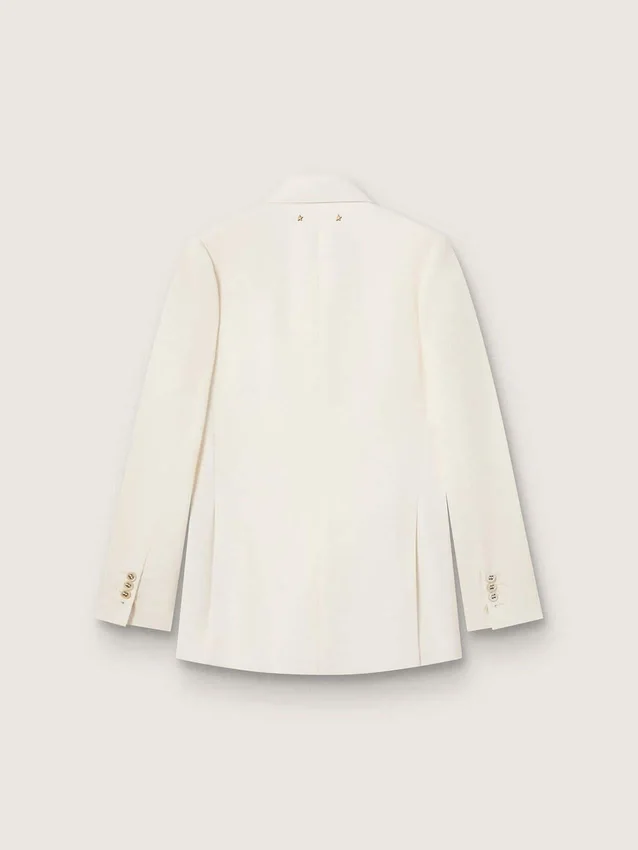 Blazer da donna doppiopetto in bianco invecchiato