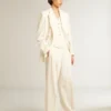 Blazer da donna doppiopetto in bianco invecchiato