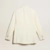 Blazer da donna doppiopetto in bianco invecchiato
