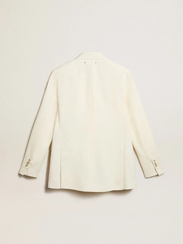 Blazer da donna doppiopetto in bianco invecchiato