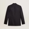 Blazer da uomo blu notte in lana a doppio petto