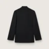 Blazer da uomo nero a doppio petto con chiusura a bottoni