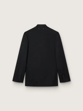Blazer da uomo nero a doppio petto con chiusura a bottoni