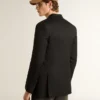 Blazer da uomo nero a doppio petto con chiusura a bottoni