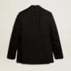 Blazer da uomo nero a doppio petto con chiusura a bottoni