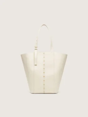Borsa 24/7 North South in pelle color burro con manici regolabili
