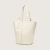 Borsa 24/7 North South in pelle color burro con manici regolabili