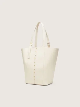 Borsa 24/7 North South in pelle color burro con manici regolabili