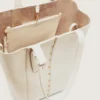 Borsa 24/7 North South in pelle color burro con manici regolabili