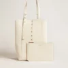 Borsa 24/7 North South in pelle color burro con manici regolabili