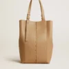Borsa 24/7 North South in pelle color cappuccino con manici regolabili