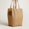 Borsa 24/7 North South in pelle color cappuccino con manici regolabili