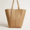 Borsa 24/7 North South in pelle color cappuccino con manici regolabili