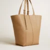 Borsa 24/7 North South in pelle color cappuccino con manici regolabili