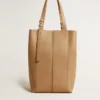 Borsa 24/7 North South in pelle color cappuccino con manici regolabili