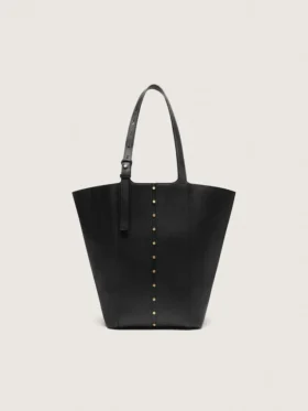 Borsa 24/7 North South in pelle nera con manici regolabili