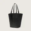 Borsa 24/7 North South in pelle nera con manici regolabili