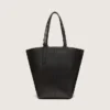 Borsa 24/7 North South in pelle nera con manici regolabili