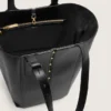 Borsa 24/7 North South in pelle nera con manici regolabili