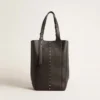 Borsa 24/7 North South in pelle nera con manici regolabili
