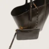 Borsa 24/7 North South in pelle nera invecchiata con manici regolabili