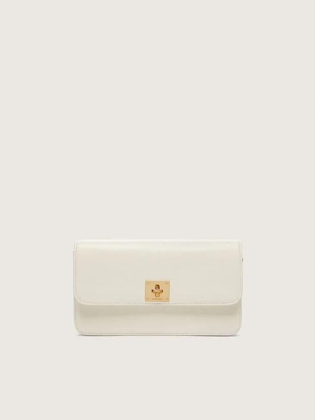 Borsa Gioia in pelle a doghe color burro con dettagli dorati
