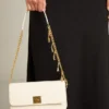 Borsa Gioia in pelle a doghe color burro con dettagli dorati