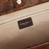 Borsa Pasadena in pelle martellata con stampa leopardata e manici neri a contrasto