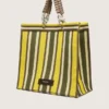 Borsa Spiaggina a righe nei colori giallo, verde e marrone