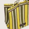 Borsa Spiaggina a righe nei colori giallo, verde e marrone