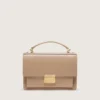 Borsa Venezia in pelle beige a doghe con dettagli dorati