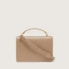 Borsa Venezia in pelle beige a doghe con dettagli dorati