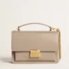 Borsa Venezia in pelle beige a doghe con dettagli dorati