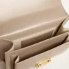 Borsa Venezia in pelle beige a doghe con dettagli dorati