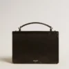 Borsa Venezia in pelle metallizzata nera con dettagli neri