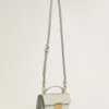Borsa Venezia piccola in pelle martellata grigio minerale con dettagli dorati