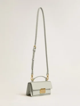 Borsa Venezia piccola in pelle martellata grigio minerale con dettagli dorati