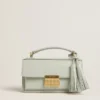 Borsa Venezia piccola in pelle martellata grigio minerale con dettagli dorati