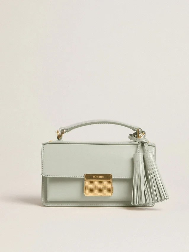 Borsa Venezia piccola in pelle martellata grigio minerale con dettagli dorati