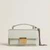 Borsa Venezia piccola in pelle martellata grigio minerale con dettagli dorati