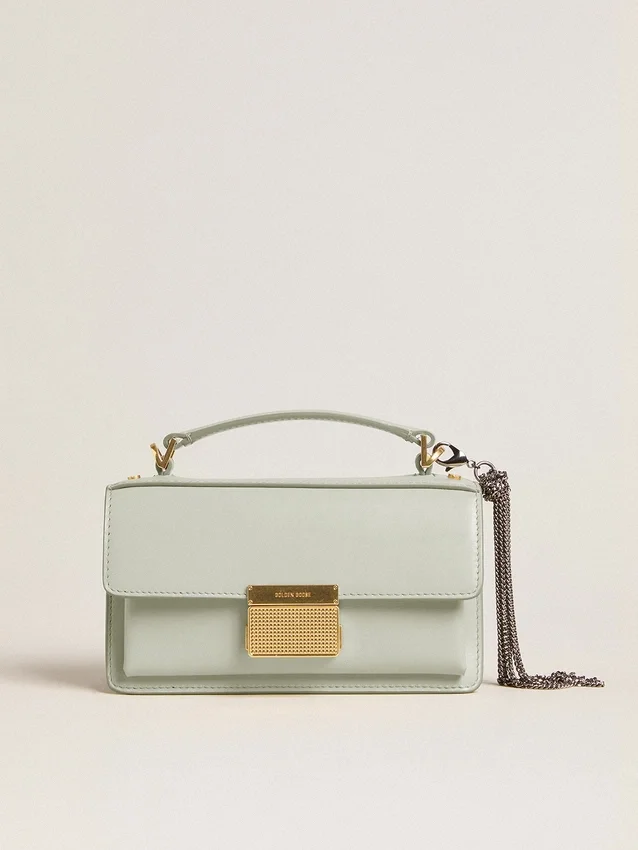 Borsa Venezia piccola in pelle martellata grigio minerale con dettagli dorati