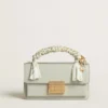 Borsa Venezia piccola in pelle martellata grigio minerale con dettagli dorati